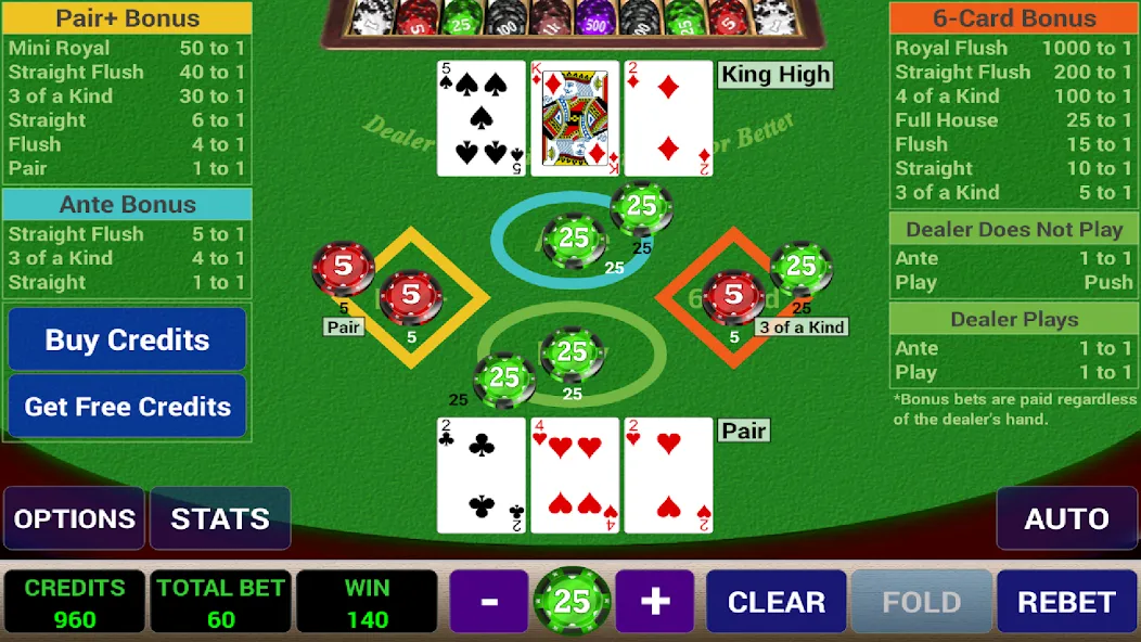 Ace 3-Card Poker [MOD: безлимитные фишки и удачная раздача] Screenshot 3