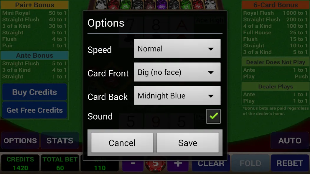 Ace 3-Card Poker [MOD: безлимитные фишки и удачная раздача] Screenshot 4