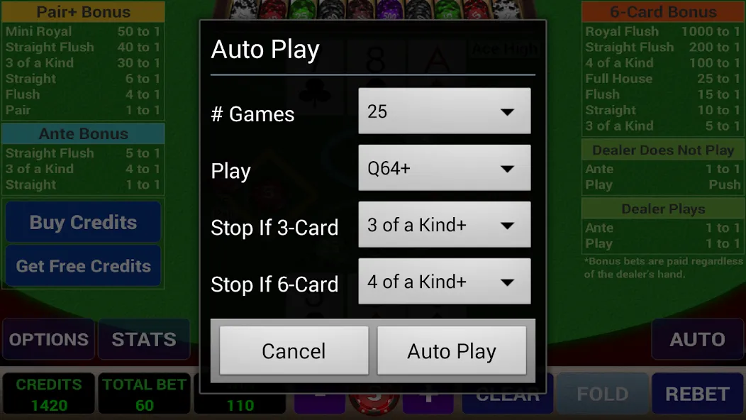 Ace 3-Card Poker [MOD: безлимитные фишки и удачная раздача] Screenshot 5