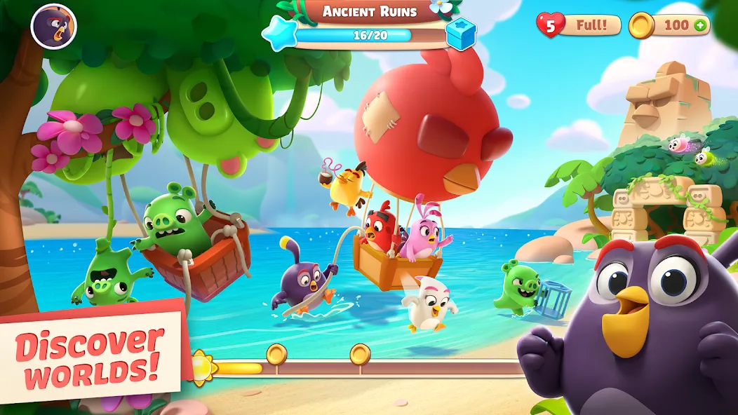 Angry Birds Journey [MOD: безлимитные жизни и открыты все уровни] Screenshot 2