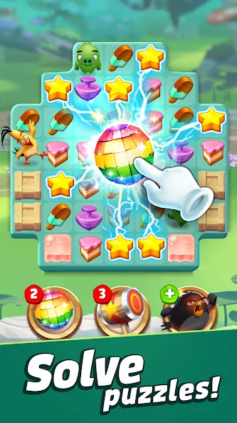 Angry Birds Match 3 [MOD: безлимитные жизни и монеты] Screenshot 1