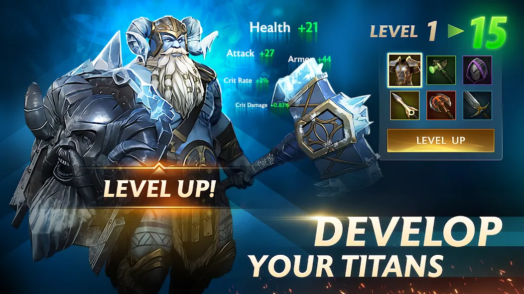 Towers and Titans [MOD: безлимитные ресурсы и усиленные герои] Screenshot 1
