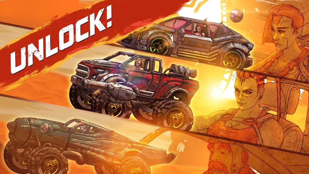 Road Warrior: Nitro Car Battle [MOD: безлимитное топливо и улучшенные машины] Screenshot 4