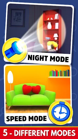 Find The Differences - Spot it [MOD: подсказки без ограничений и все уровни] Screenshot 5
