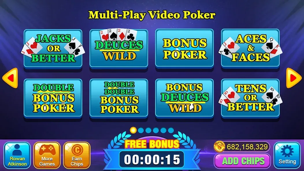 Video Poker Games - Multi Hand [MOD: много фишек и все руки открыты] Screenshot 1
