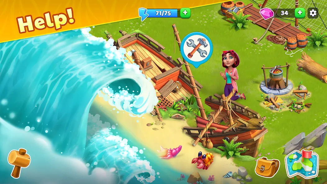 Bermuda Adventures Farm Island [MOD: безлимитные деньги и ресурсы] Screenshot 2