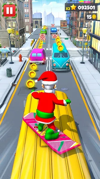 Xmas Santa Surfer Running Game [MOD: безлимитные монеты и подарки] Screenshot 1