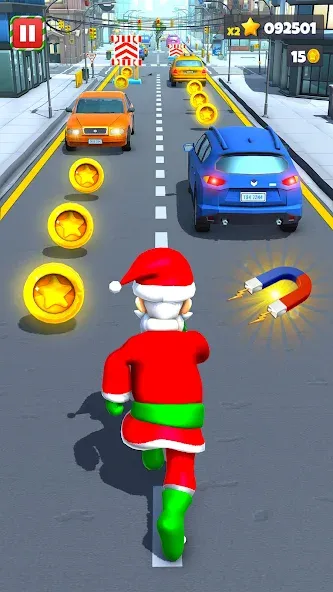 Xmas Santa Surfer Running Game [MOD: безлимитные монеты и подарки] Screenshot 2