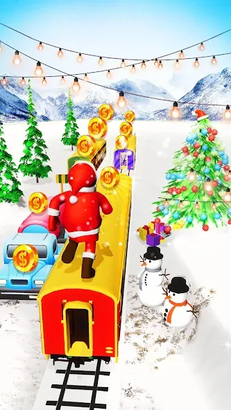 Xmas Santa Surfer Running Game [MOD: безлимитные монеты и подарки] Screenshot 3