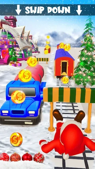 Xmas Santa Surfer Running Game [MOD: безлимитные монеты и подарки] Screenshot 4