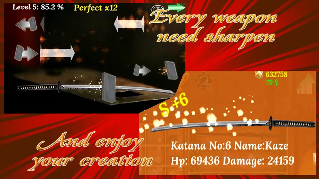 Katana Collection : blacksmith [MOD: безлимитные деньги и материалы] Screenshot 4