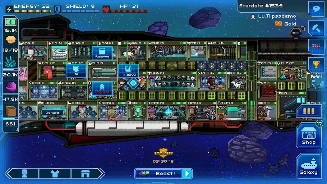 Pixel Starships™ [MOD: безлимитные ресурсы и ускоренное строительство] Screenshot 5