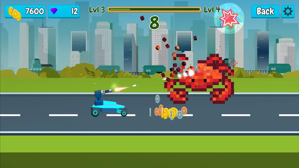 Rusher Crusher: Demolition! [MOD: безлимитные деньги и усиленное оружие] Screenshot 1