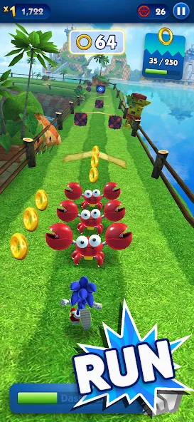 Sonic Dash - Endless Running [MOD: безлимитные монеты и разблокированные персонажи] Screenshot 1