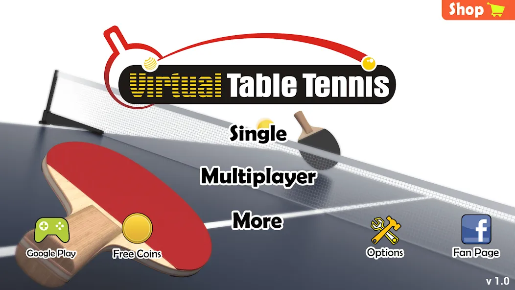 Virtual Table Tennis [MOD: безлимитные монеты и все ракетки] Screenshot 3