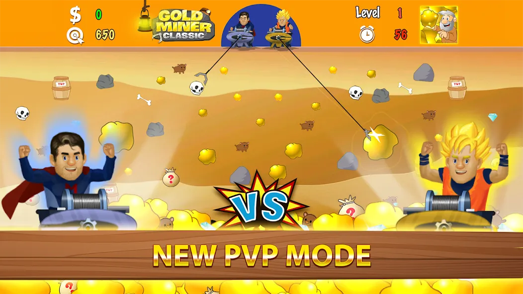 Gold Miner Classic: Gold Rush [MOD: много золота и безлимитные бонусы] Screenshot 4