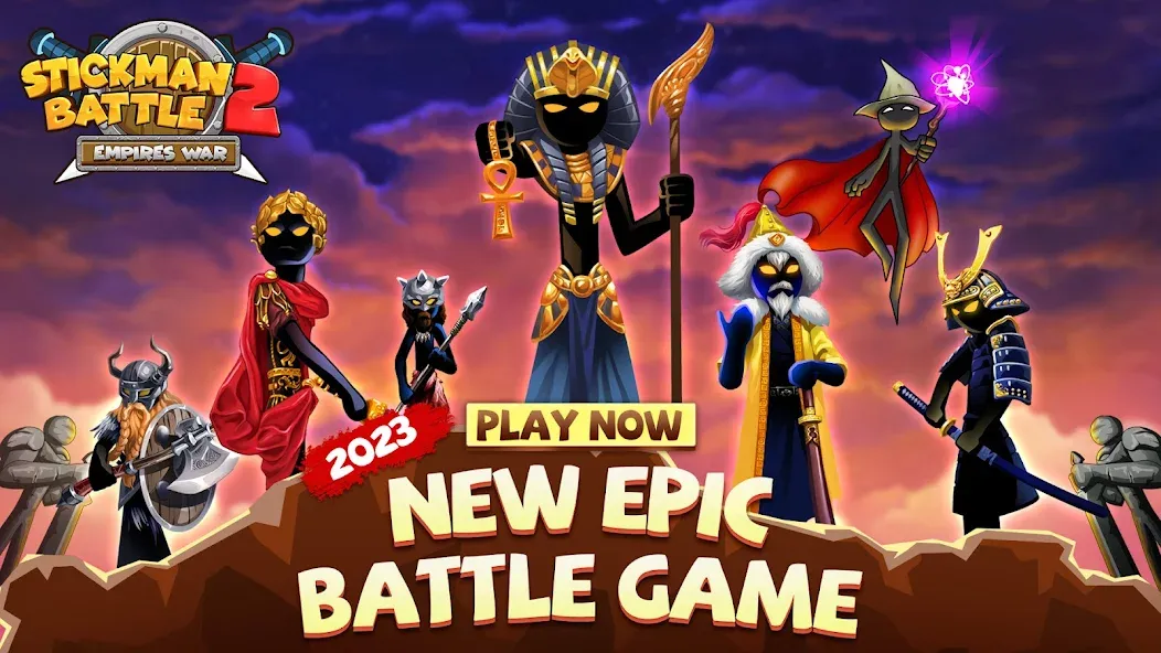 Stickman Battle 2: Empires War [MOD: безлимитные деньги и алмазы] Screenshot 1