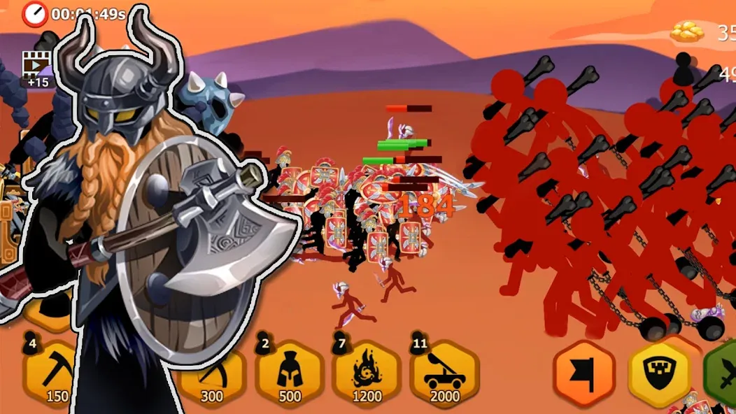 Stickman Battle 2: Empires War [MOD: безлимитные деньги и алмазы] Screenshot 2