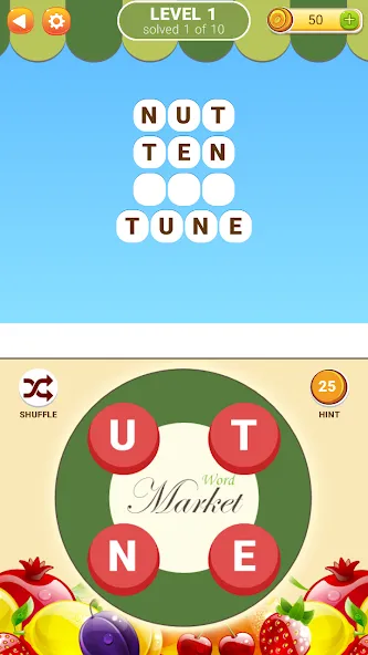 Word Market 2 [MOD: безлимитные деньги и подсказки] Screenshot 1