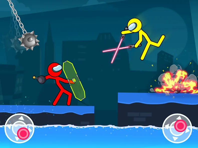 Stick-man Fighting Games [MOD: безлимитные деньги и урон] Screenshot 1