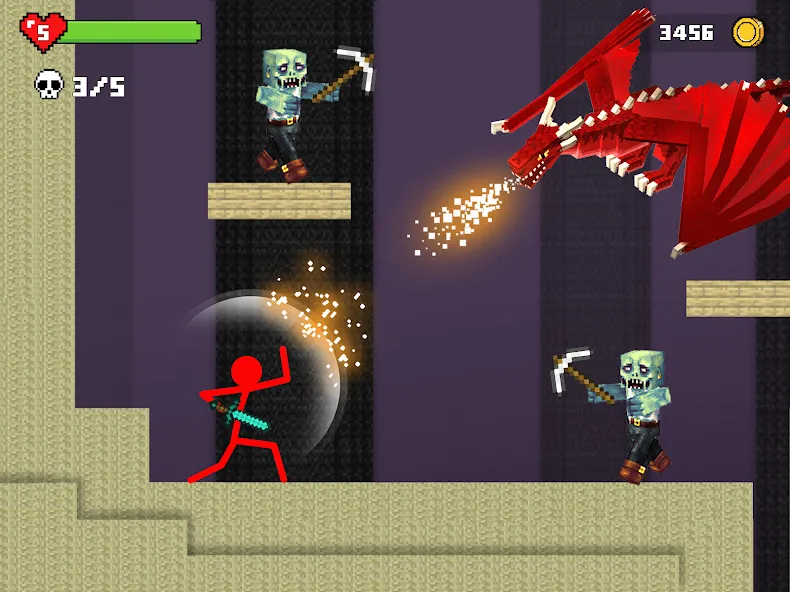 Stick-man Battle - Craft World [MOD: безлимитные ресурсы и усиленное оружие] Screenshot 4