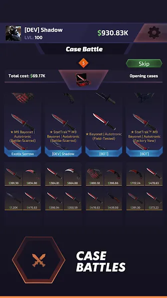 Case Battle: Skins Simulator [MOD: безлимитные монеты и все скины] Screenshot 5