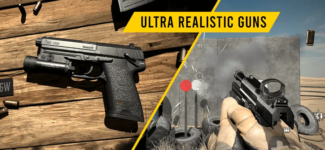 GUNSIM - 3D FPS Shooting Guns [MOD: безлимитные деньги и все оружие] Screenshot 1