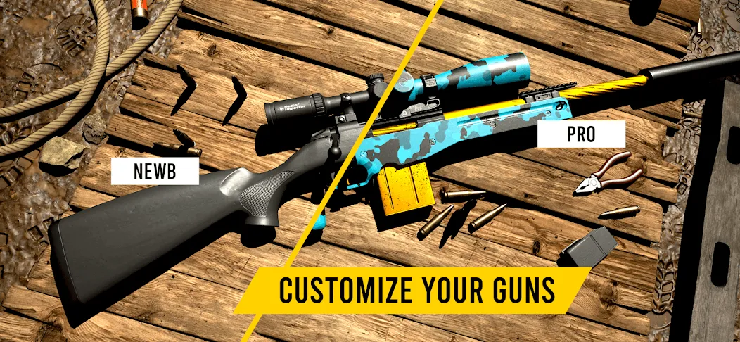 GUNSIM - 3D FPS Shooting Guns [MOD: безлимитные деньги и все оружие] Screenshot 3