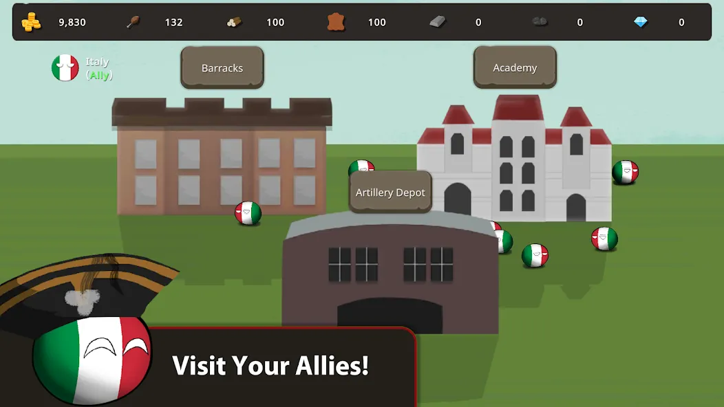 Countryballs at War [MOD: безлимитные ресурсы и усиленная армия] Screenshot 5