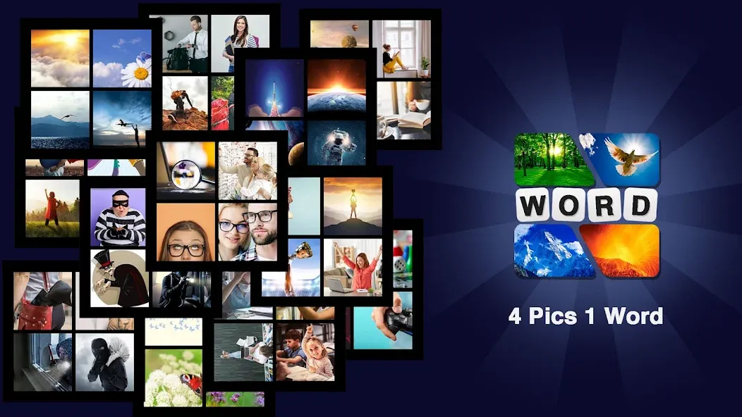 Puzzle: 4 pics 1 word offline [MOD: открыты все уровни без рекламы] Screenshot 2