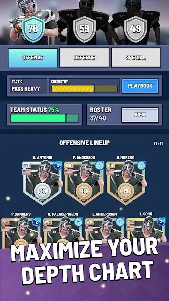 Blitz Football Franchise 2024 [MOD: безлимитные деньги и энергия] Screenshot 4