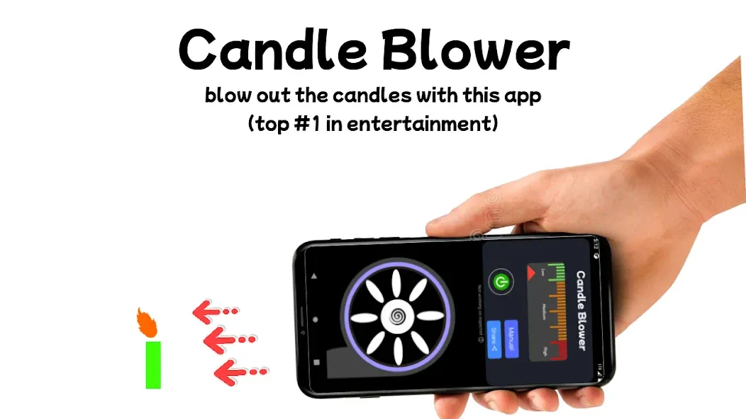 Blower - Candle Blower Lite [MOD: без рекламы и бесконечный воздух] Screenshot 1