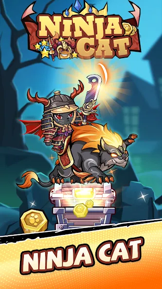 Ninja Cat - Idle Arena [MOD: безлимитные деньги и энергия] Screenshot 1