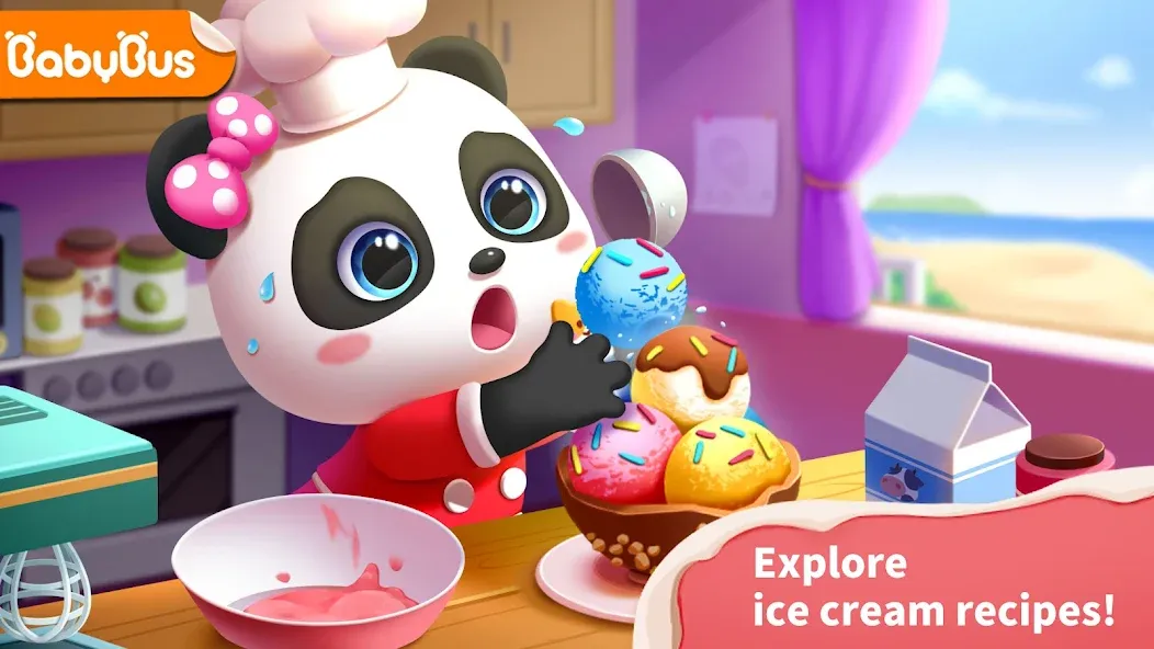 Baby Panda’s Ice Cream Shop [MOD: безлимитные монеты и все рецепты] Screenshot 1