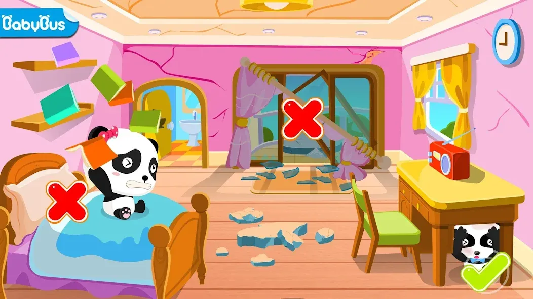 Baby Panda Earthquake Safety 1 [MOD: обучение безопасности без ограничений] Screenshot 1