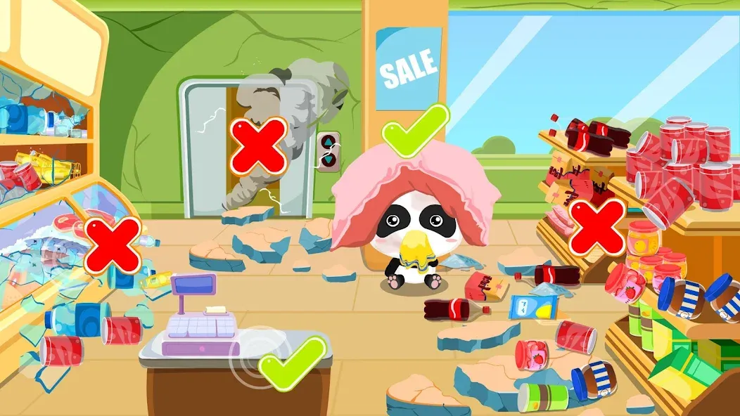 Baby Panda Earthquake Safety 1 [MOD: обучение безопасности без ограничений] Screenshot 3
