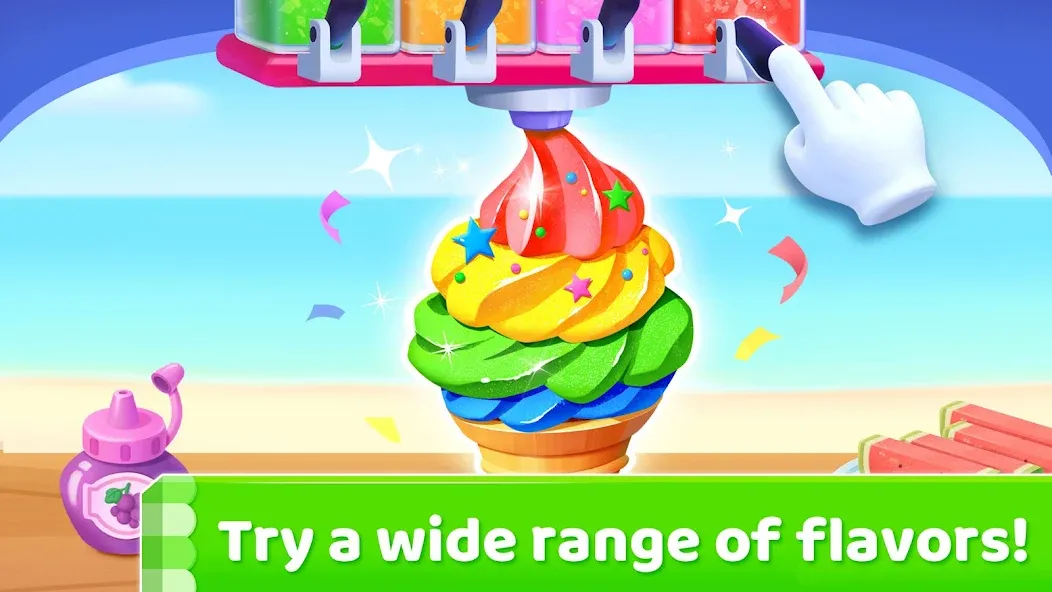 Little Panda's Ice Cream Games [MOD: много мороженого и открыты все уровни] Screenshot 4