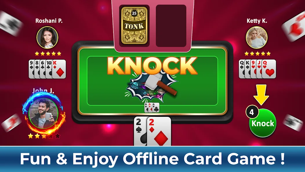 Tonk Rummy Card Game [MOD: безлимитные монеты и все уровни открыты] Screenshot 5