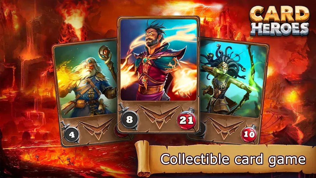 Card Heroes: TCG/CCG deck Wars [MOD: безлимитные монеты и все карты открыты] Screenshot 1