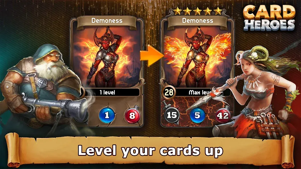 Card Heroes: TCG/CCG deck Wars [MOD: безлимитные монеты и все карты открыты] Screenshot 4