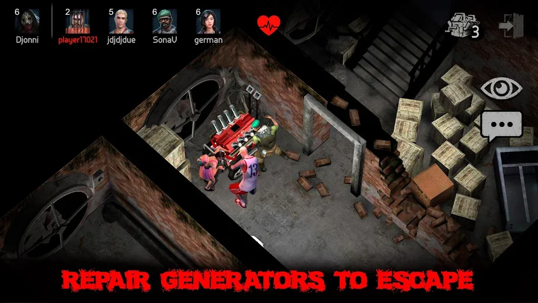 Horrorfield Multiplayer horror [MOD: безлимитные жизни и открыты персонажи] Screenshot 3