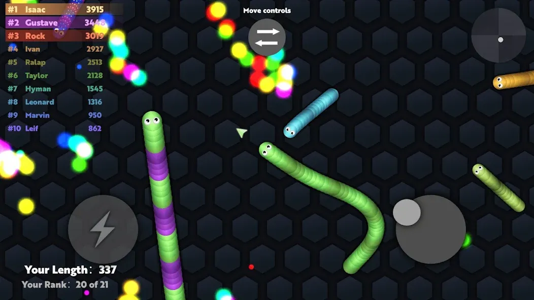 Slide.io - Hungry Snake Game [MOD: без рекламы и много монет] Screenshot 1
