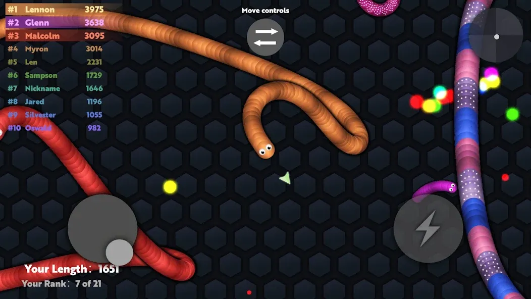 Slide.io - Hungry Snake Game [MOD: без рекламы и много монет] Screenshot 5