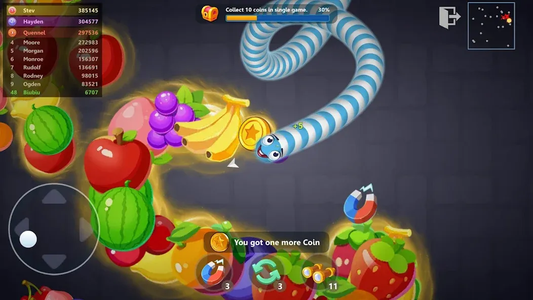 Snake War™ Hungry Worm.io Game [MOD: без рекламы и много еды] Screenshot 1