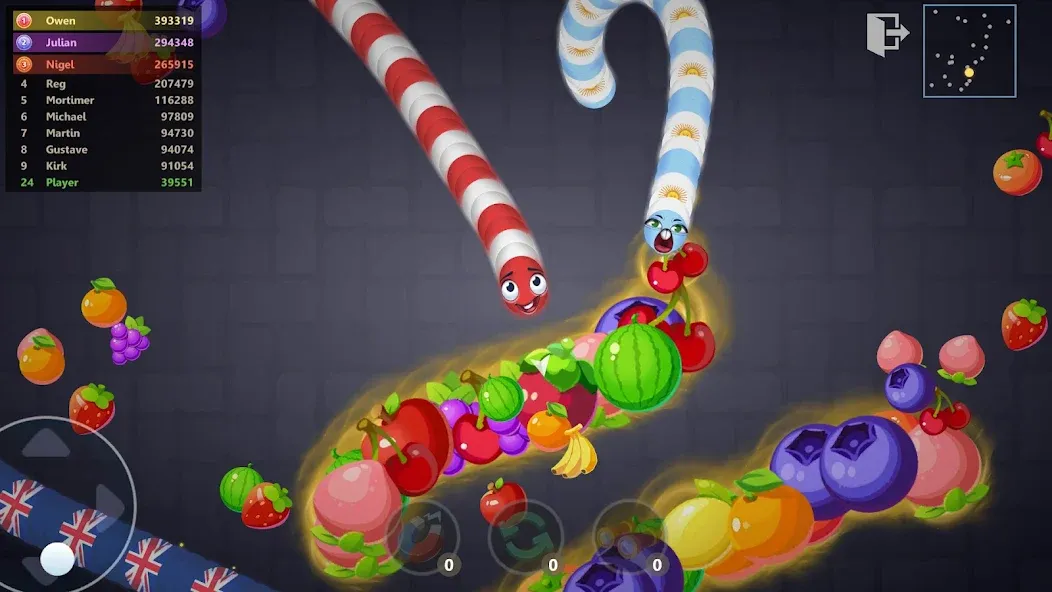 Snake War™ Hungry Worm.io Game [MOD: без рекламы и много еды] Screenshot 5