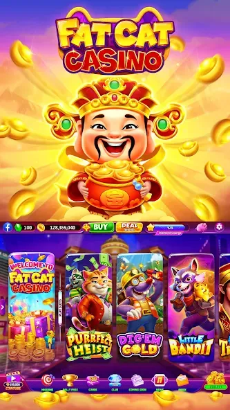 Fat Cat Casino - Slots Game [MOD: безлимитные монеты и бонусы] Screenshot 2
