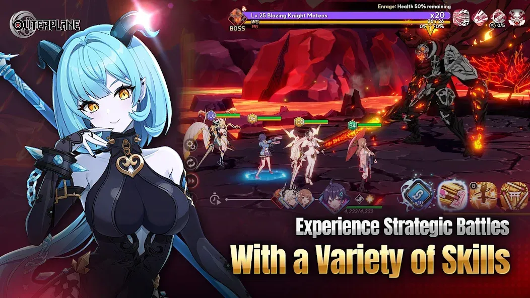 OUTERPLANE - Strategy Anime [MOD: безлимитные ресурсы и усиленные герои] Screenshot 1