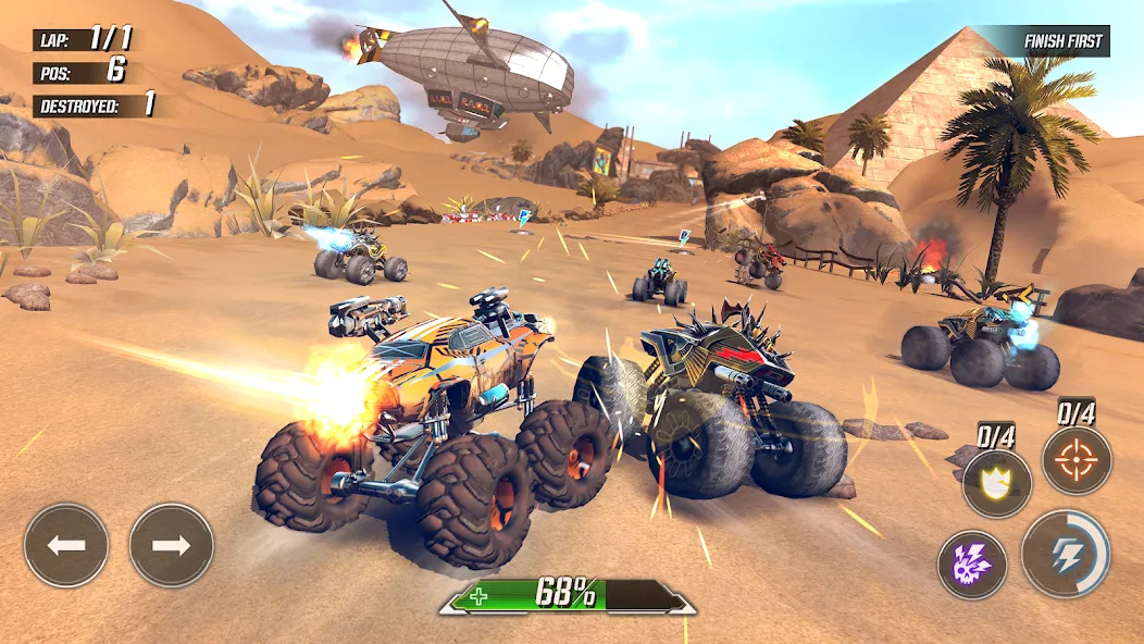 RACE: Rocket Arena Car Extreme [MOD: безлимитные деньги и улучшенное оружие] Screenshot 1