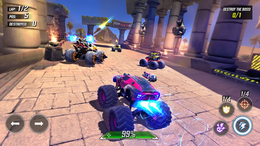 RACE: Rocket Arena Car Extreme [MOD: безлимитные деньги и улучшенное оружие] Screenshot 5