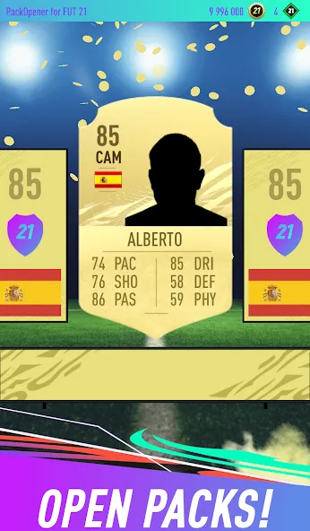 Pack Opener for FUT 21 [MOD: безлимитные монеты и редкие паки] Screenshot 1